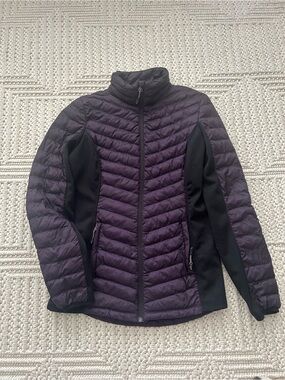 32 Degrees Purple Quilted Hybrid Jacket with Black Panels